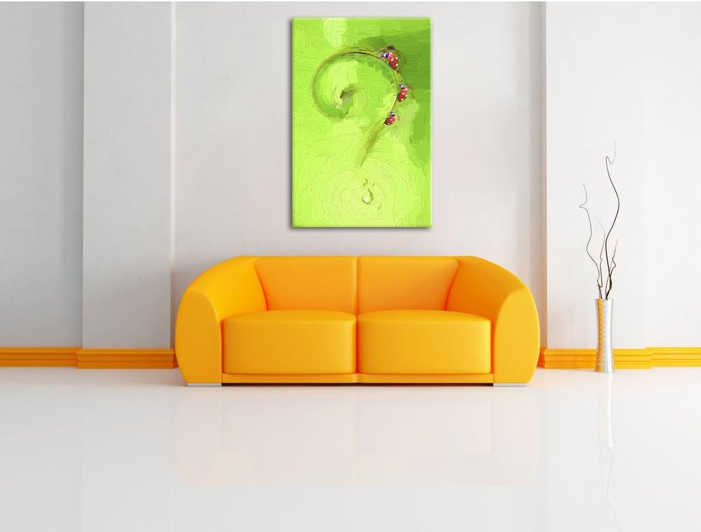 Pixxprint Marienkäfer Folgen dem Fragezeichen Kunst Pinsel Effekt, Format: 100x70 auf Leinwand, XXL