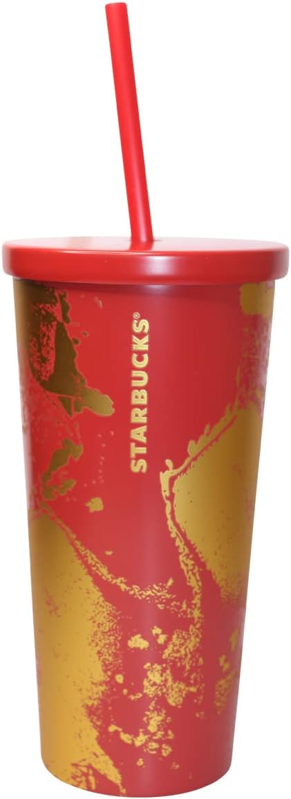 STARBUCKS Winter Gold Edition Cold Cup Edelstahl Becher wiederverwendbar