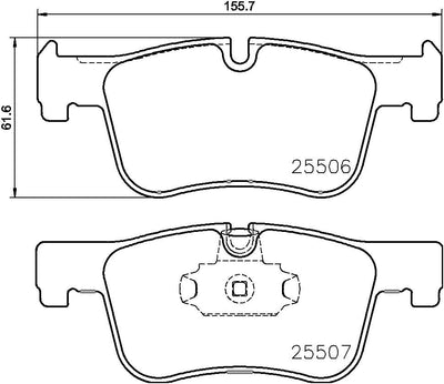 HELLA PAGID 8DB 355 019-771 Bremsbelagsatz - T2164 - Dicke/Stärke: 18.2mm - Bremssystem: CBI - für V