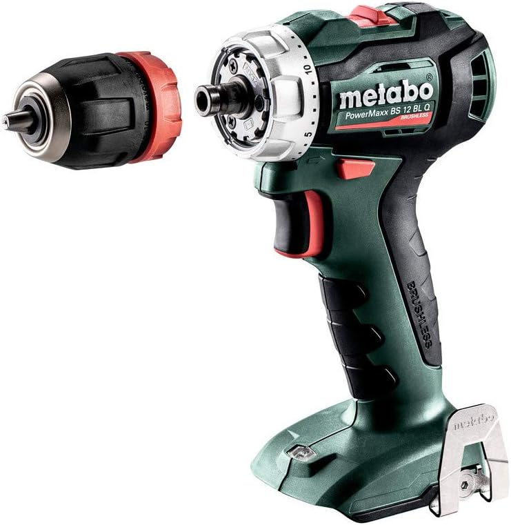 Metabo Akku Bohrschrauber BS 12 BL Q (12 V, mit LED-Licht, Quick System, Bithalter, Schnellspannbohr
