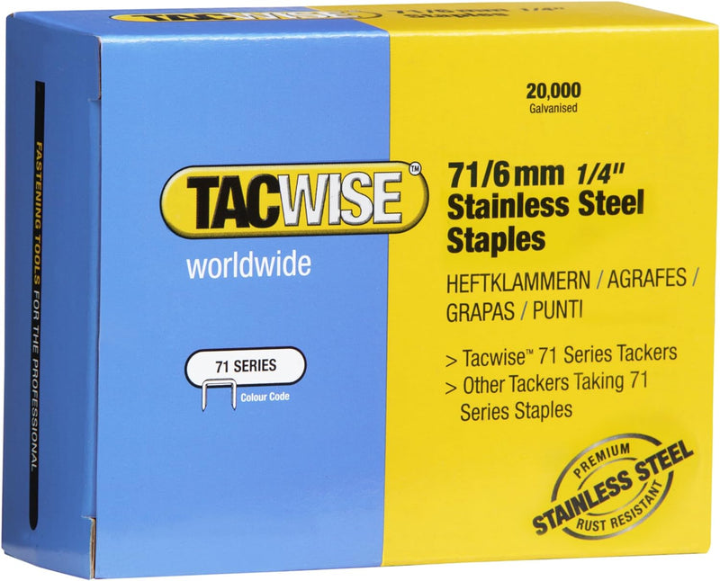 Tacwise 1014 Edelstahlklammern (71/6mm,20.000 Stück)