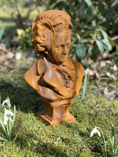 Skulptur Beethoven Gartenfigur Eisen Figur Statue Rost Antik-Stil