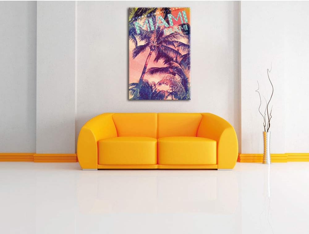 Miami Leinwandbild Bild auf Leinwand, XXL riesige Bilder fertig gerahmt mit Keilrahmen, Kunstdruck a