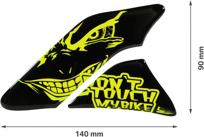 BIKE-label 800620 Seitentank Pad böse Augen Evil Eyes Dont Touch My Bike neon gelb