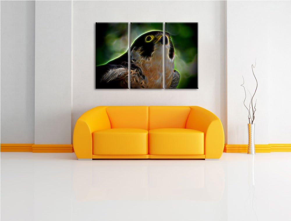 Dark schöner grauer Adler NewArt 3-Teiler Leinwandbild 120x80 Bild auf Leinwand, XXL riesige Bilder
