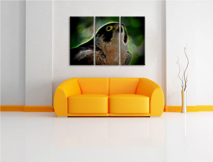 Dark schöner grauer Adler NewArt 3-Teiler Leinwandbild 120x80 Bild auf Leinwand, XXL riesige Bilder