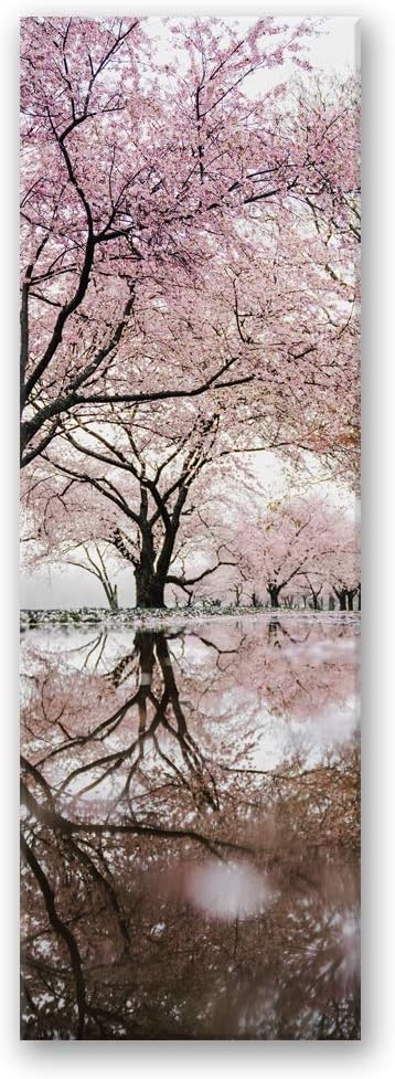 Febby Vlies Leinwandbild XXL Blühende Bäume 50x150 cm Wandbild Kunst Bilder Schlafzimmer Deko Wohnzi