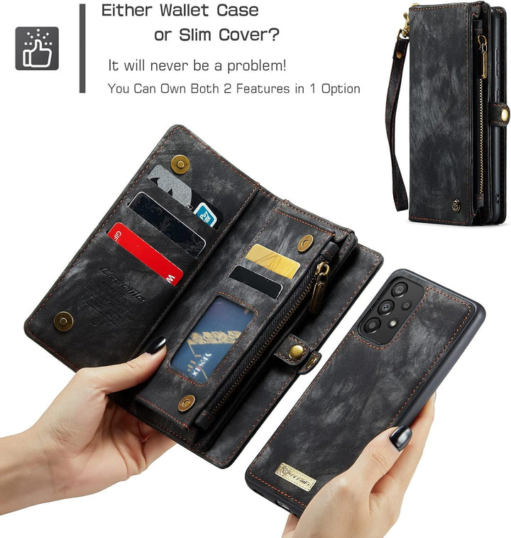 UFinetech Samsung A33 Hülle, Flip Leder TPU Stossfest Kartenfach Tasche Samsung Galaxy A33 5G Handyh