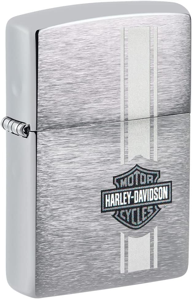 Zippo Harley-Davidson Bar and Shield Taschenfeuerzeug, gebürstetes Chrom