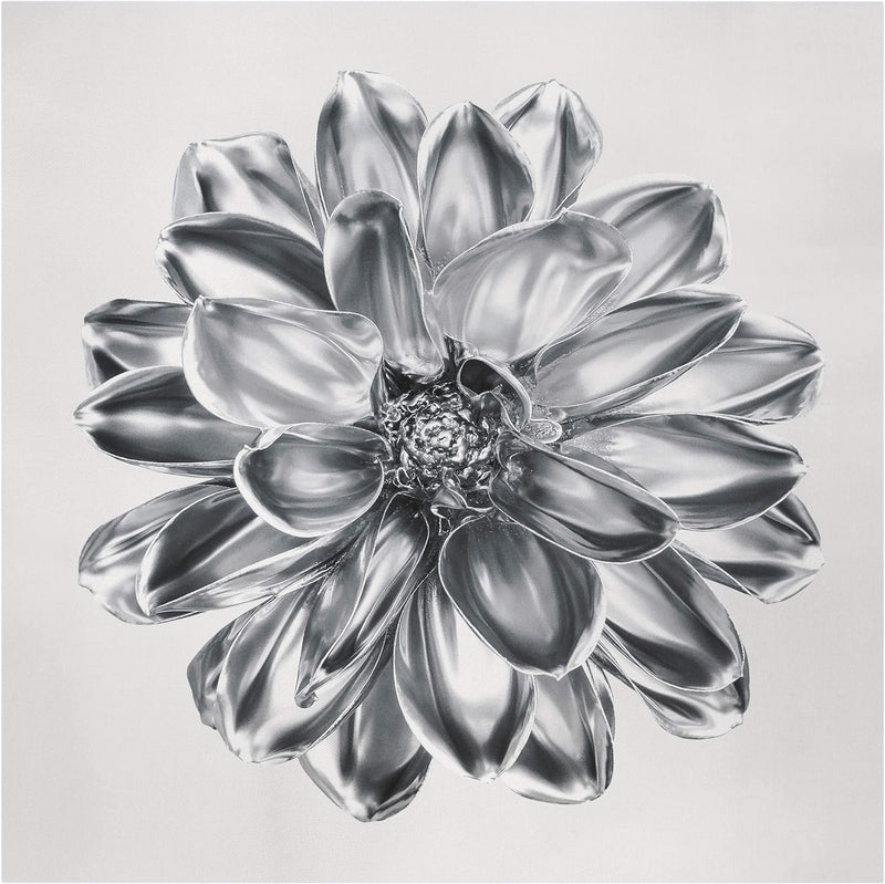 Leinwandbild - Dahlie Blume Silber Metallic 30 x 30cm - Canvas 30cm x 30cm - Canvas, 30cm x 30cm - C