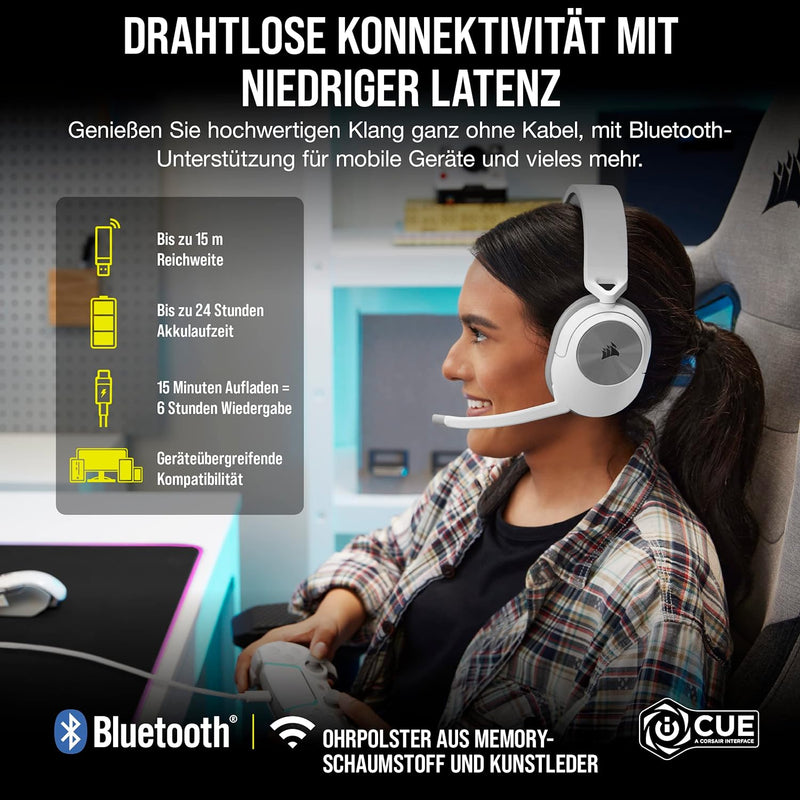 CORSAIR HS55 WIRELESS Leichtes Gaming-Headset - Dolby 7.1 Surround Sound - Omnidirektionales Mikrofo