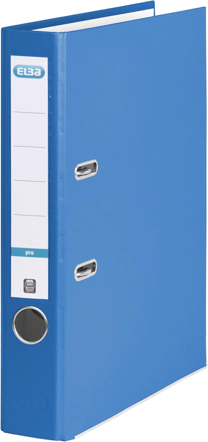 Elba Ordner A4, smart Pro, 5 cm schmal, Kunststoff aussen, blau, 10 Stück, blau