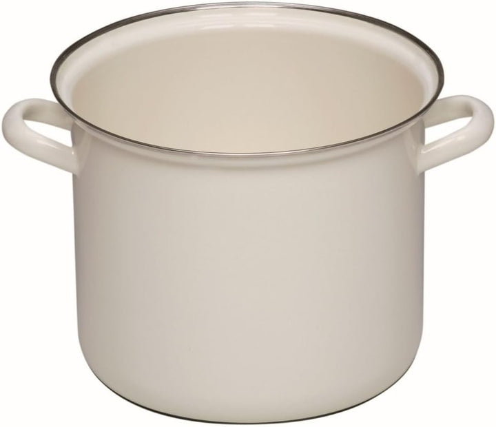 Riess, 0274-033, Hoher Topf mit Chromrand 22 cm, ohne Deckel, CLASSIC- WEISS, Durchmesser 22 cm, Inh