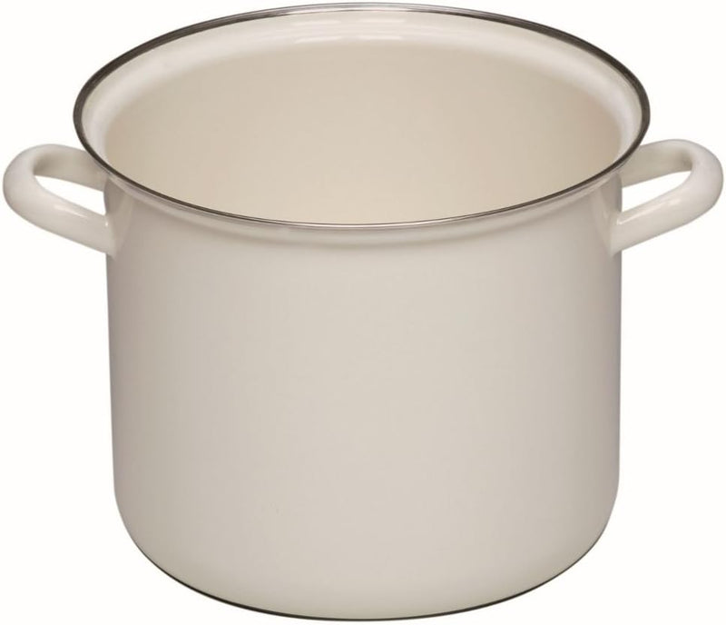 Riess, 0274-033, Hoher Topf mit Chromrand 22 cm, ohne Deckel, CLASSIC- WEISS, Durchmesser 22 cm, Inh
