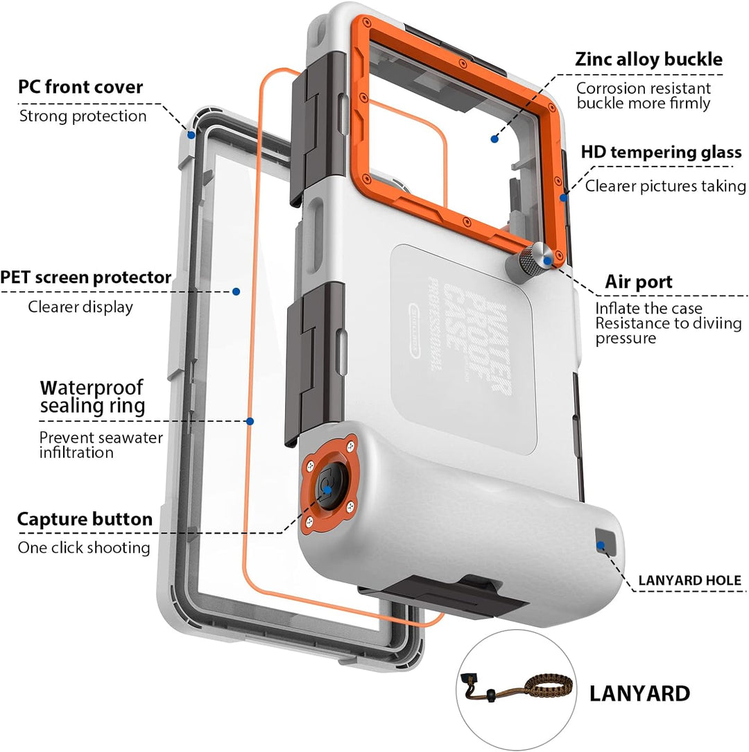 ShellBox wasserdichte Handyhülle 7.0 Zoll Unterwasser Wasserfeste Handy Wasserschutzhülle Handytasch