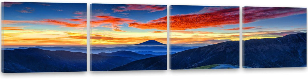 Feeby. Leinwandbild, Bilder, Wand Bild - 4 Teile - Panoramabild, Wandbilder, Kunstdruck 200x50 cm, B
