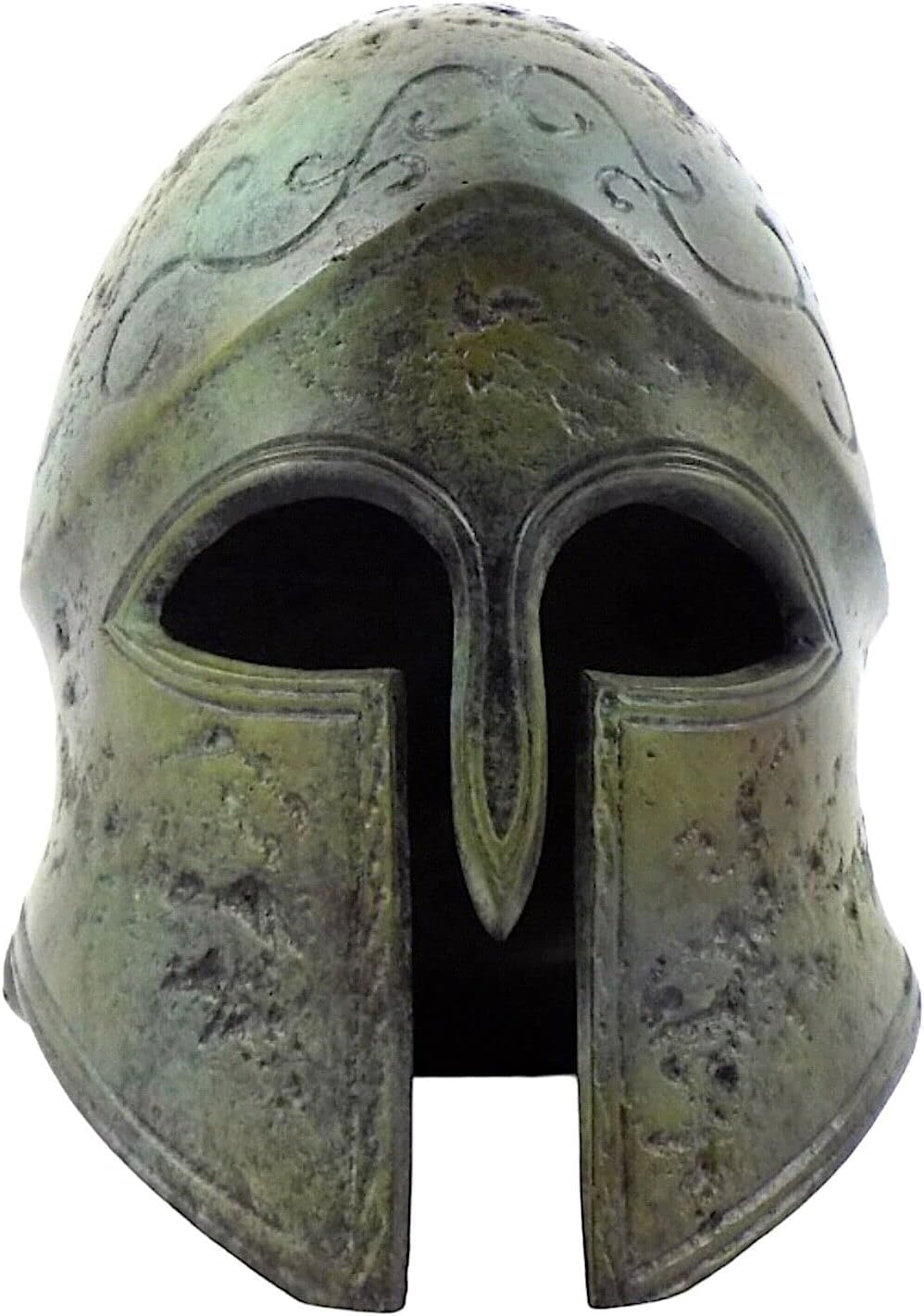 Antiker griechischer korinthischer Helm, echte Bronze-Metallkunst-Skulptur