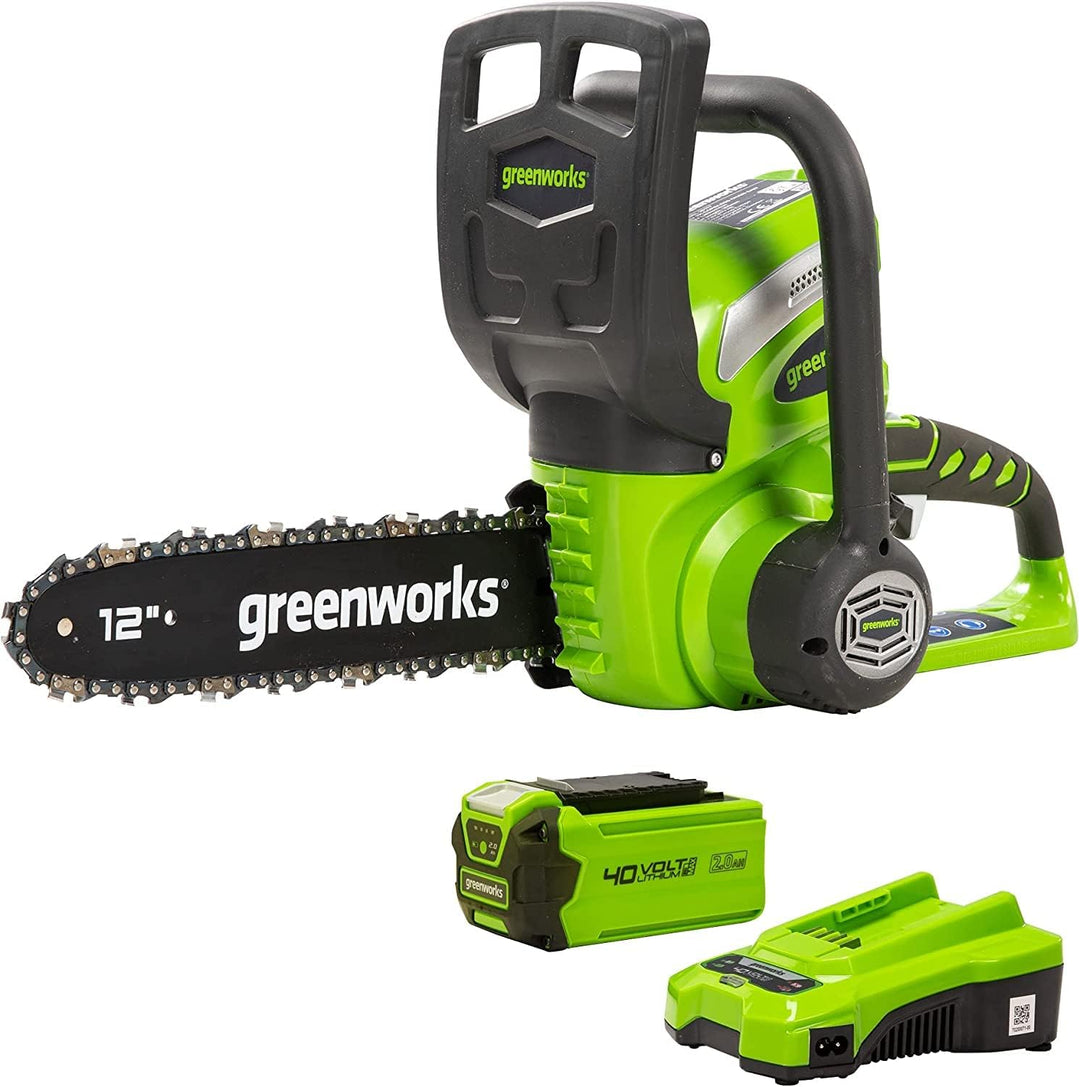 Greenworks G40CS30K2 Akku Kettensäge mit Akku und Ladegerät, 30 cm Blattlänge, 4,2 m/s Kettengeschwi
