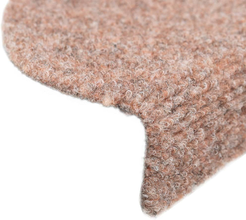 homiuse 15 STK. Selbstklebende Treppenmatten Nadelvlies 56x17x3 cm Braun Treppenstufen Matten Modern