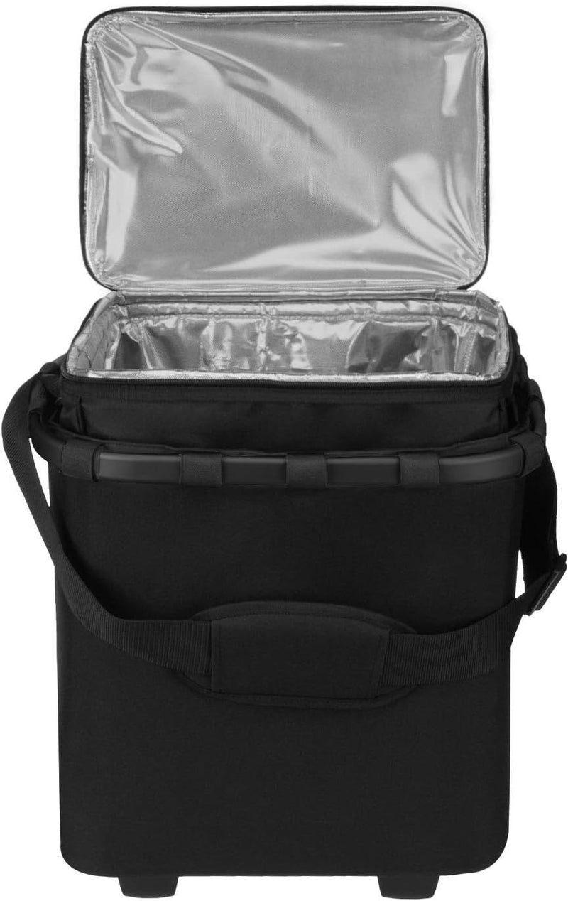 anndora Kühlbox 32 Liter schwarz + Einkaufstrolley carrycruiser Frame Black 40 Liter