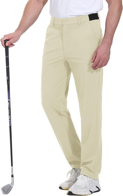 YSENTO Herren Golf Stretchhose Slim-Fit Leichte Elastische Taille Casual Sporthose Golfhose Lang mit