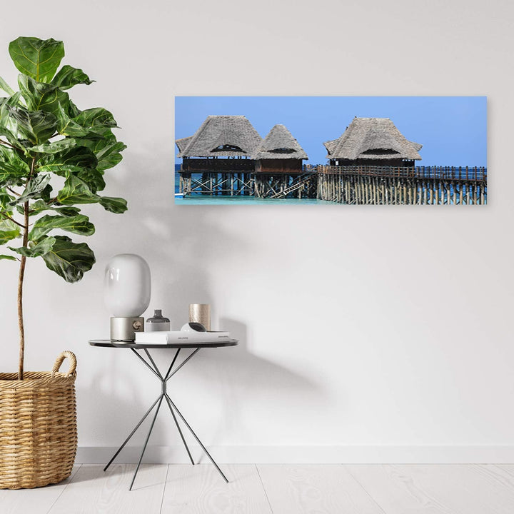 Wandbild Architektur Modern Deko Kunst Bilder Afrika Blau 120x40 cm Deko paneel 120x40 cm Blau_A, De