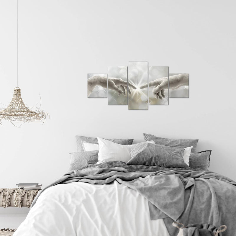 Runa Art Wandbilder Die Erschaffung Adams Michelangelo 5 Teilig Bild auf Vlies Leinwand Deko Wohnzim