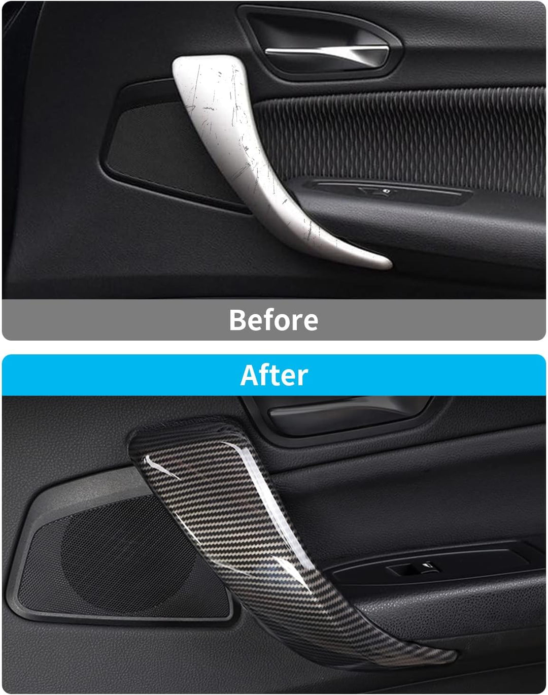 EULIMBQS LIMBQS Auto-Innentürgriffabdeckung für BMW F20 F21 F22 F23, Karbonfaser-Innentür-Armlehneng