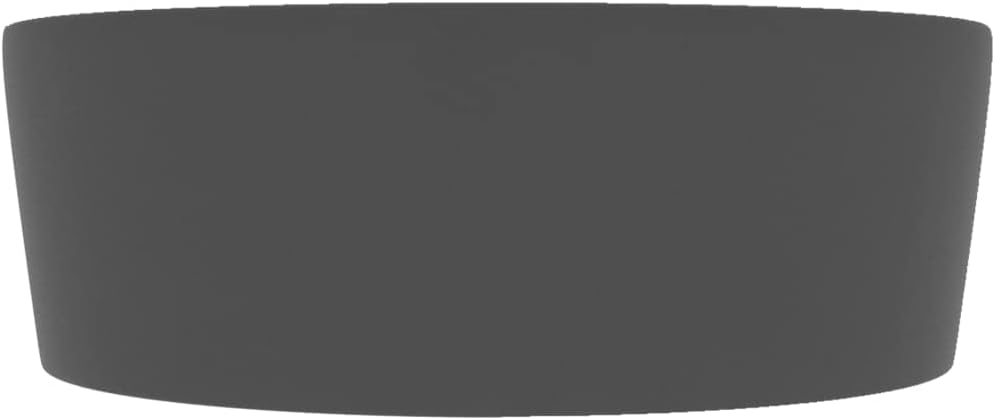 HOMIUSE Luxus-Waschbecken mit üBerlauf Matt Dunkelgrau 36x13 CM Keramik Waschbecken Waschtisch Aufsa