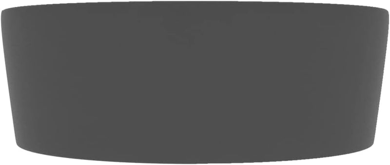 HOMIUSE Luxus-Waschbecken mit üBerlauf Matt Dunkelgrau 36x13 CM Keramik Waschbecken Waschtisch Aufsa