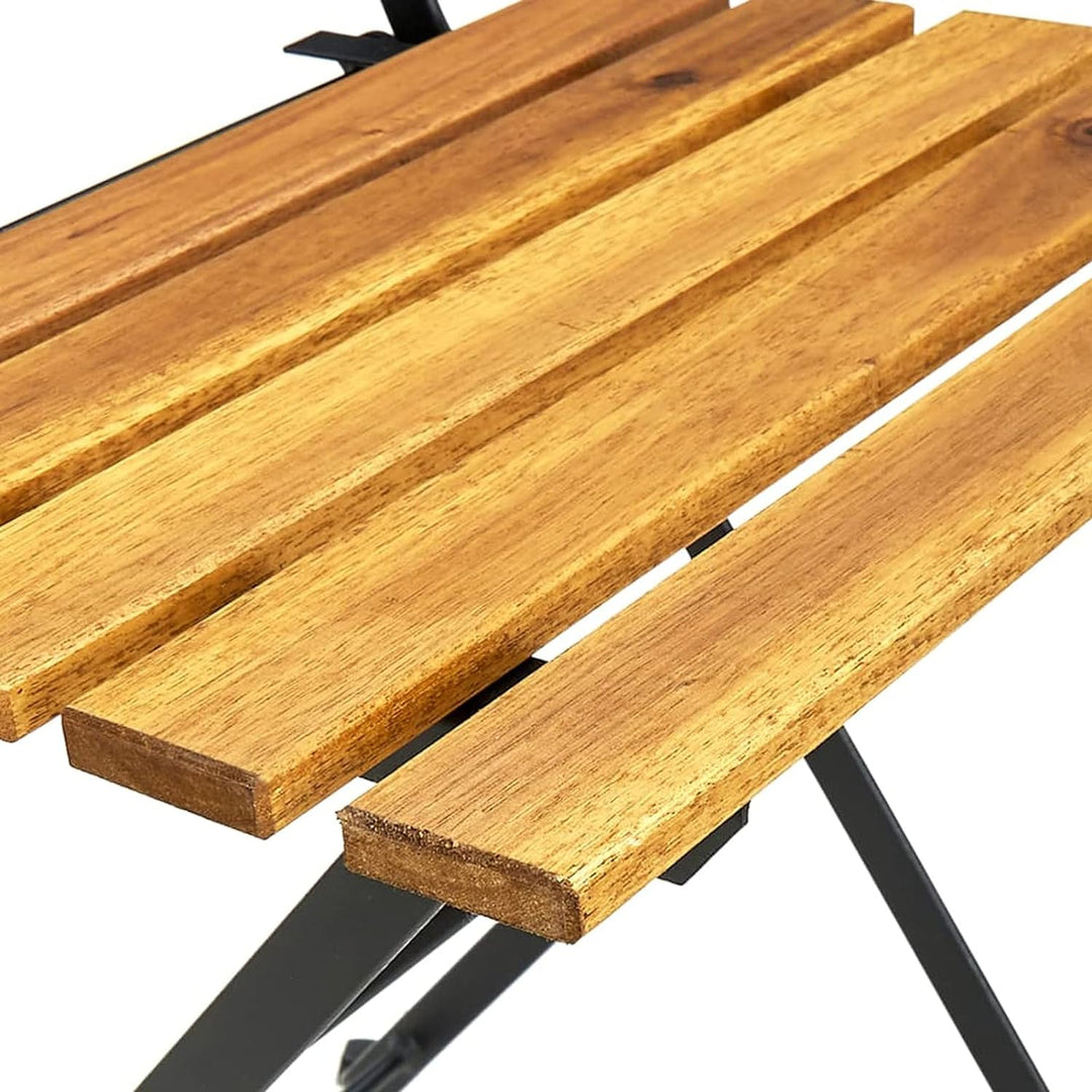 Yolola 3tlg Balkonmöbel Terrassenmöbel Bistro Set 2X Bistrostuhl Klappbar Massivholz Akazie + Bistro