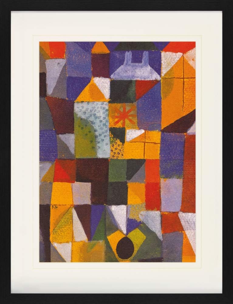 1art1 Paul Klee Poster Städtische Komposition Mit Gelben Fenstern, 1919 Gerahmtes Bild Mit Edlem Pas