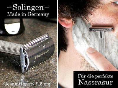 Rasierer Herren aus Solingen Nassrasierer Rasierhobel Made in Germany mit geschlossenem Kamm Sicherh