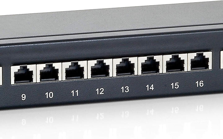 Equip Patchpanel 24x RJ45 Cat6 19" 1HE schwarz 24 Ports Schwarz, 24 Ports Schwarz