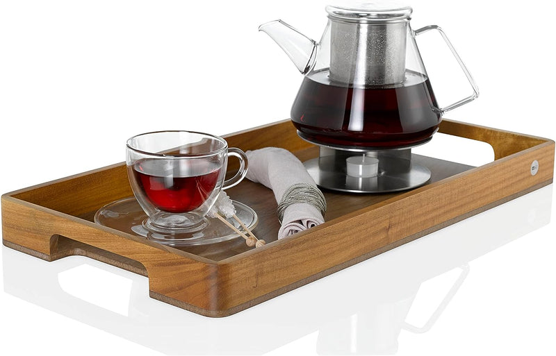 AdHoc ST21 Serviertablett für Tee, Kaffee oder Speisen Serve, Akazien-/Walnussholz 60x31 CM, 60x31 C