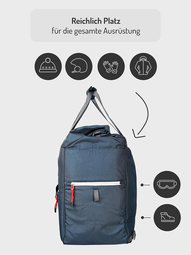 NORDKAMM Skischuhtasche mit Helmfach und Rucksackfunktion, Damen, Herren, blau