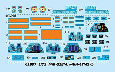 Trumpeter 001697 1/72 MiG 31 BM mit KH-47M2 Modellbausatz, Modellbauzubehör, Mehrfarbig