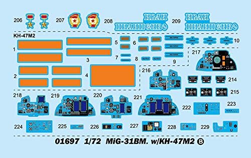 Trumpeter 001697 1/72 MiG 31 BM mit KH-47M2 Modellbausatz, Modellbauzubehör, Mehrfarbig