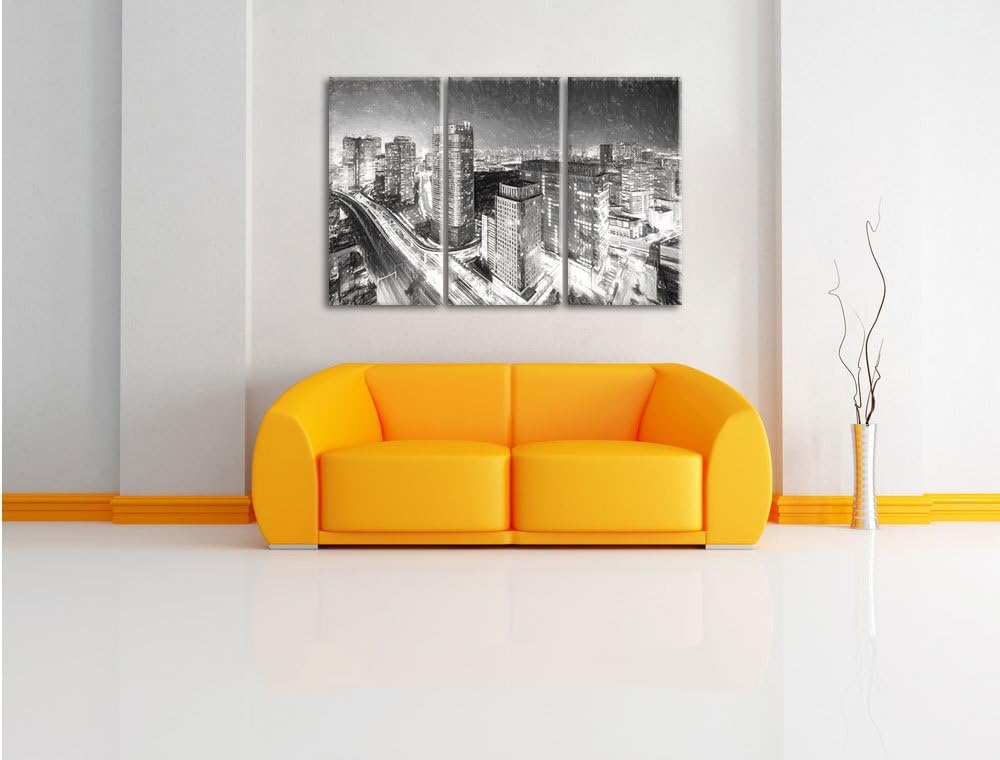 Pixxprint Moderne Architektur in Tokio als Leinwandbild/Grösse: 3 Teilig (120x80 cm) cm/Wandbild/Kun