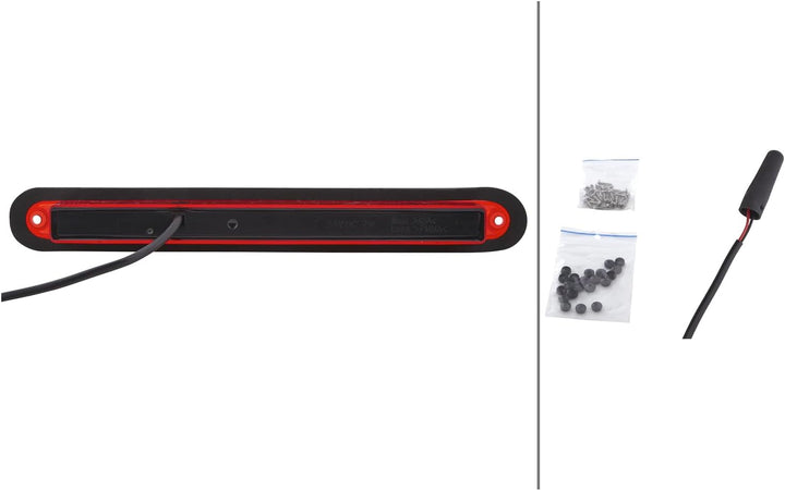 HELLA - Zusatzbremsleuchte - LED - 24V - Einbau - Lichtscheibenfarbe: rot - LED-Lichtfarbe: rot - Ka