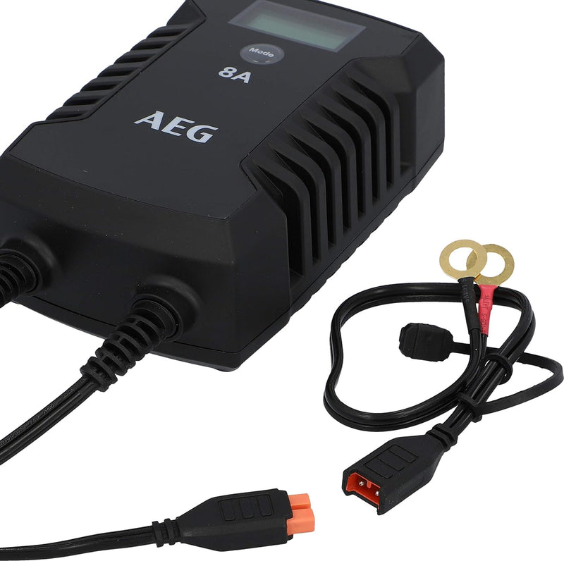 AEG Automotive 10618 Mikroprozessor-Ladegerät für Auto Batterie LD 8.0, 8 Ampere für 12/24 V, 7-HF L