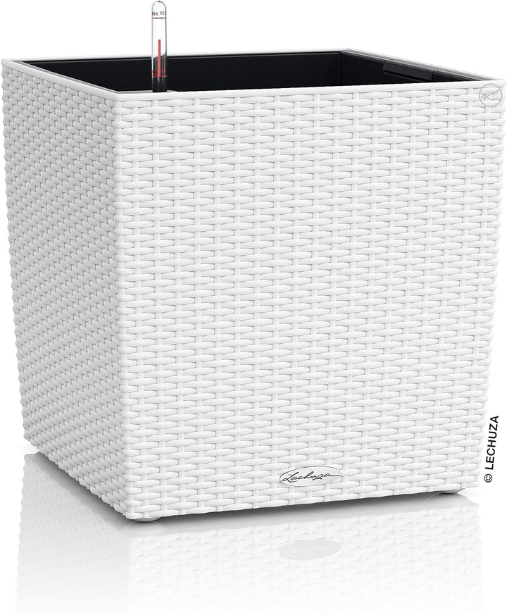 LECHUZA CUBE Cottage 40 weiss 15380 Garten 39x39x40 cm Weiss, Garten 39x39x40 cm Weiss