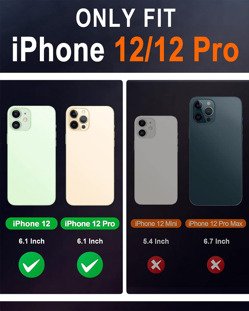 SHIELDON Hülle für iPhone 12 Pro, iPhone 12 Handyhülle [Echtleder] [RFID-Sperre] [Kartenfach] [Magne