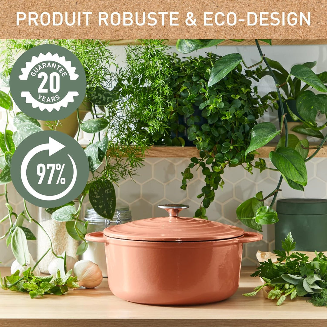 Tefal E26006 LOV Ovaler Bräter 34 cm | wiedergewonnenes Gusseisen | optimale Wärmespeicherung | für