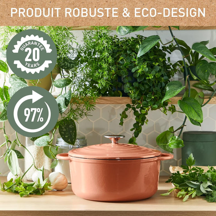 Tefal E26006 LOV Ovaler Bräter 34 cm | wiedergewonnenes Gusseisen | optimale Wärmespeicherung | für