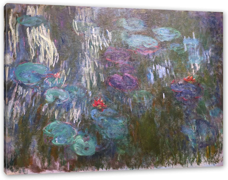 Claude Monet - Seerosen III als Leinwandbild / Grösse: 120x80 cm / Wandbild / Kunstdruck / fertig be