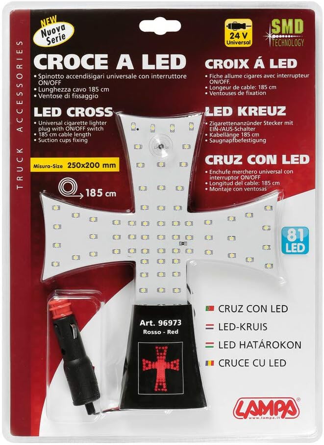 LAMPA 96973 Kreuz LED, 24 V, Rot, Rot