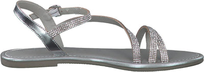 Tamaris Damen Sandaletten, Frauen Sandalen,TOUCHit-Fussbett 38 EU Silber Silver Glam, 38 EU Silber S