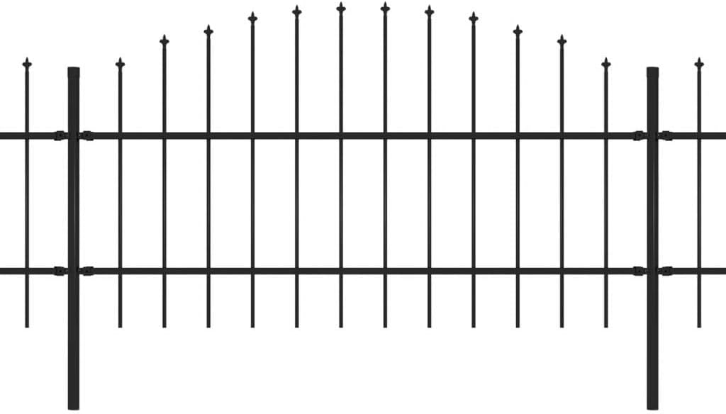 Gecheer Gartenzaun Gartentor Zaunpaneel (0,75-1) x 10,2 m Mit Dekorativen Speerspitzen,Schmuckzaun T