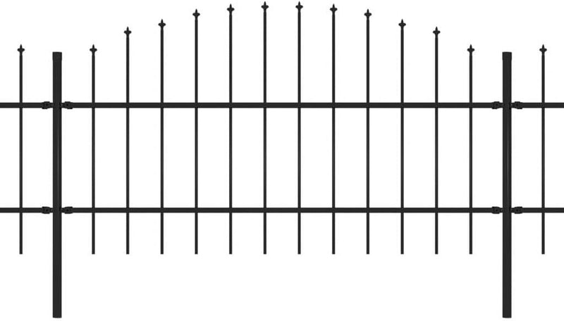 Gecheer Gartenzaun Gartentor Zaunpaneel (0,75-1) x 10,2 m Mit Dekorativen Speerspitzen,Schmuckzaun T